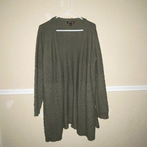 Green sweater cardigan